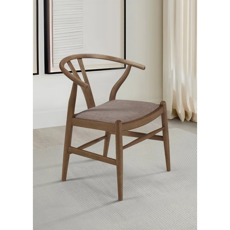 Dinah Danish Y-Shaped Back Dining Side Chair Walnut And Brown (Set Of 2)