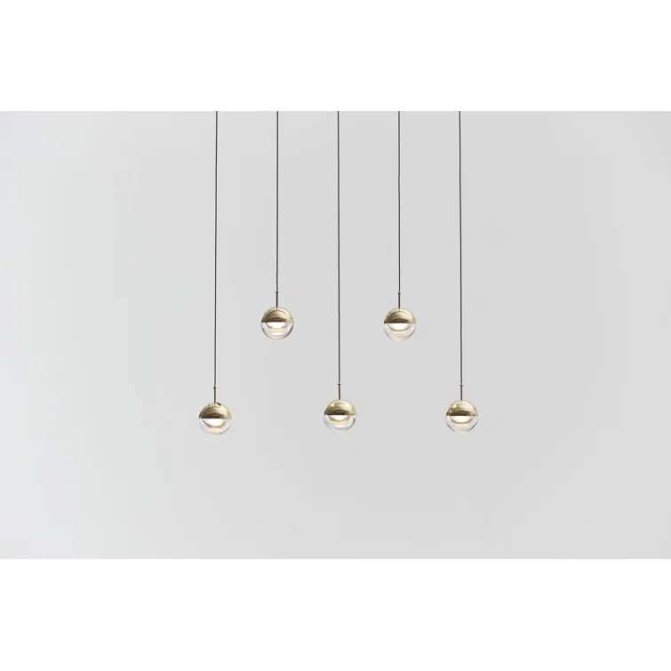 Dora Chic Brass & Glass Linear LED Pendant Light