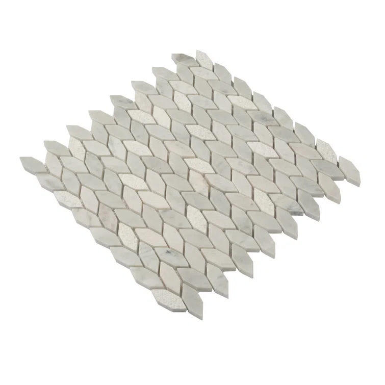 Apollo Tile 11.8 x 12 Wooden Marble Novelty Mosaic Tile