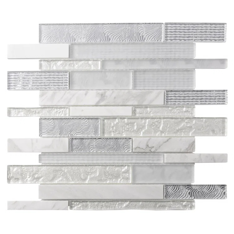 11.8" x 11.8" Glass Linear Mosaic Wall & Floor Tile