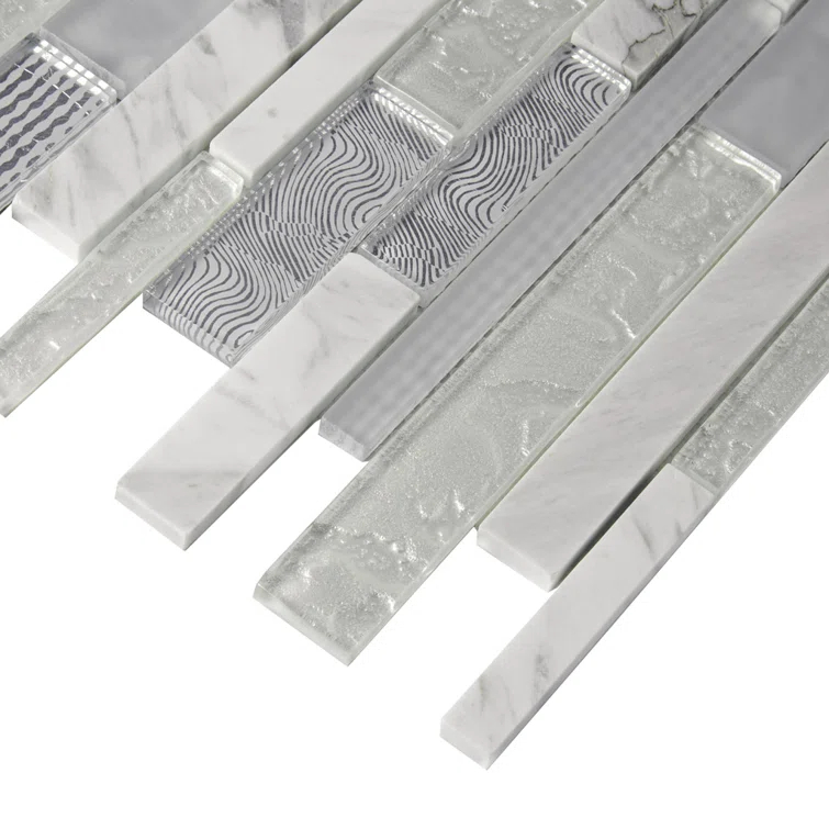 11.8" x 11.8" Glass Linear Mosaic Wall & Floor Tile