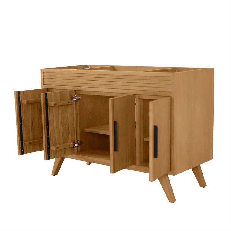 Taylor 48 in. Single Natural Teak Bathroom Vanity with Quartz Top