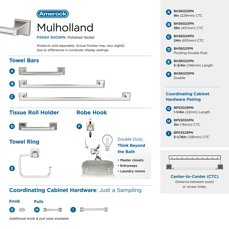 Mulholland Polished Nickel Open Towel Ring