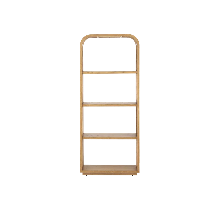 Anisa Natural Oak and Rattan Adjustable Etagere
