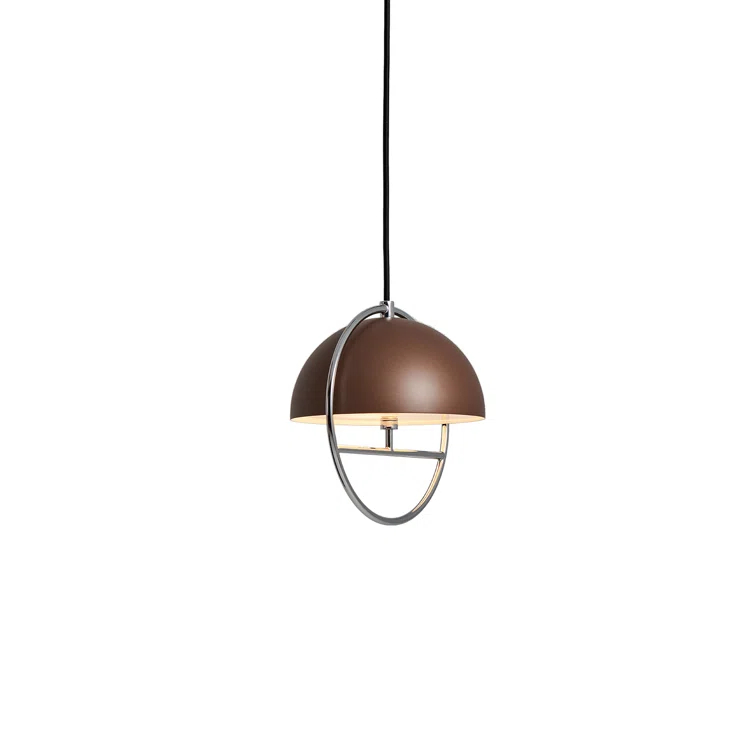 Huan Cocoa and Chrome LED Single Pendant Light