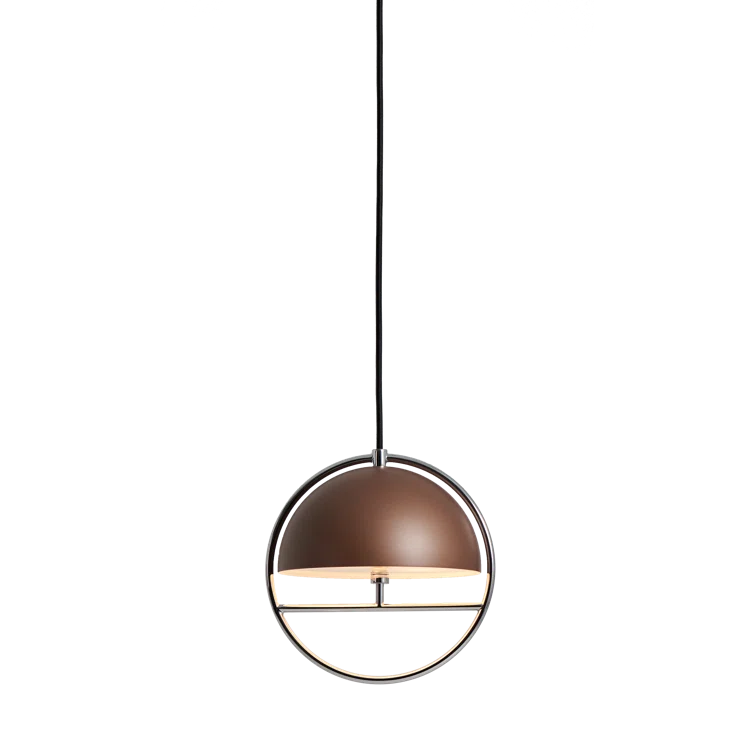 Huan Cocoa and Chrome LED Single Pendant Light
