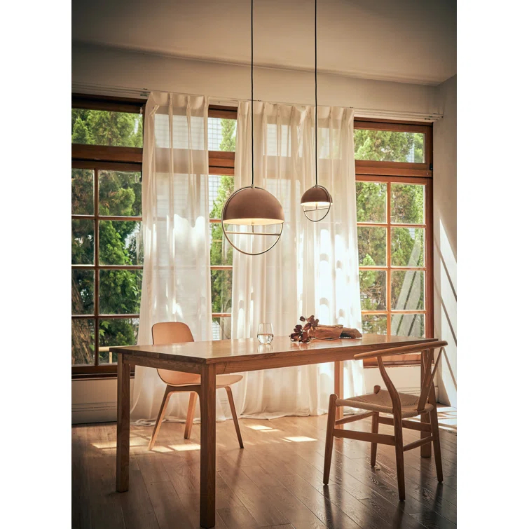 Huan Cocoa and Chrome LED Single Pendant Light