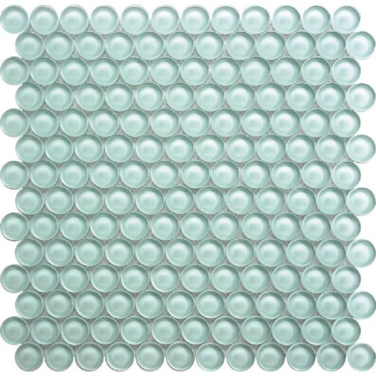 Penny 1 " X 1 " Straight Edge Glass Mosaic Sheet Wall & Floor Tile
