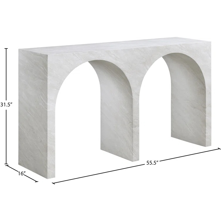 Meridian Furniture Faenza White Marble Finish Console Table