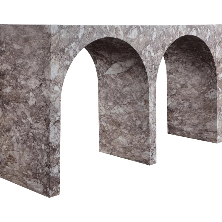 Meridian Furniture Faenza Brown Marble Finish Console Table