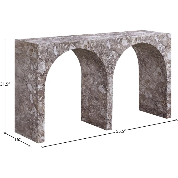 Meridian Furniture Faenza Brown Marble Finish Console Table