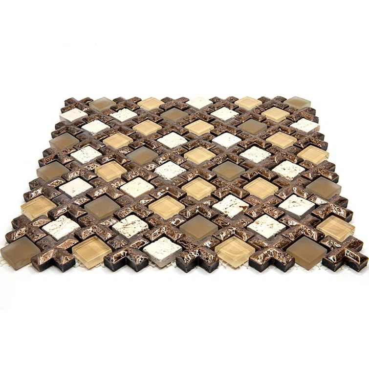 11" x 11" Glass Grid Mosaic Wall Tile