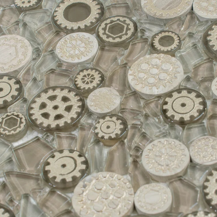 12" x 12" Glass Metal Look Mosaic Wall Tile