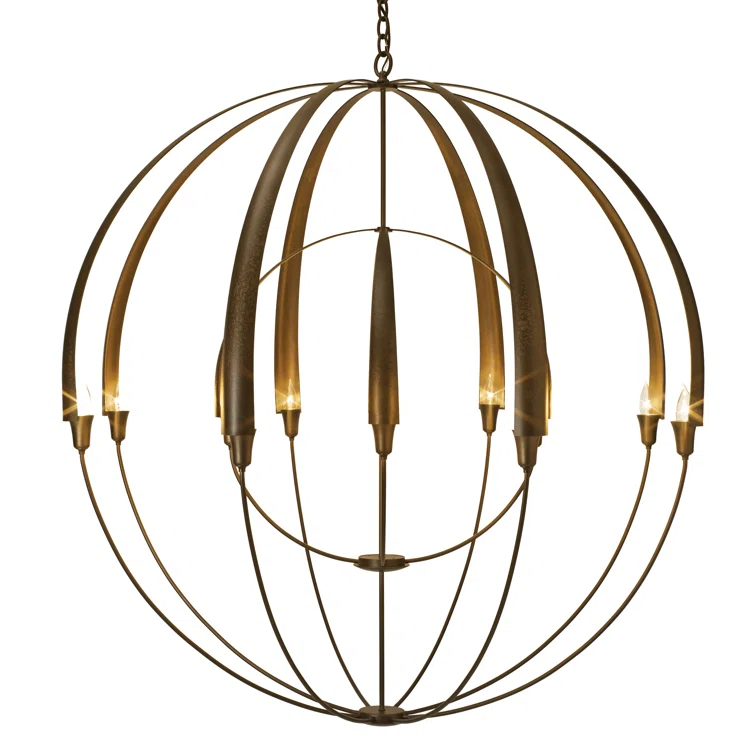 Cirque 12 - Light Steel Dimmable Globe Chandelier