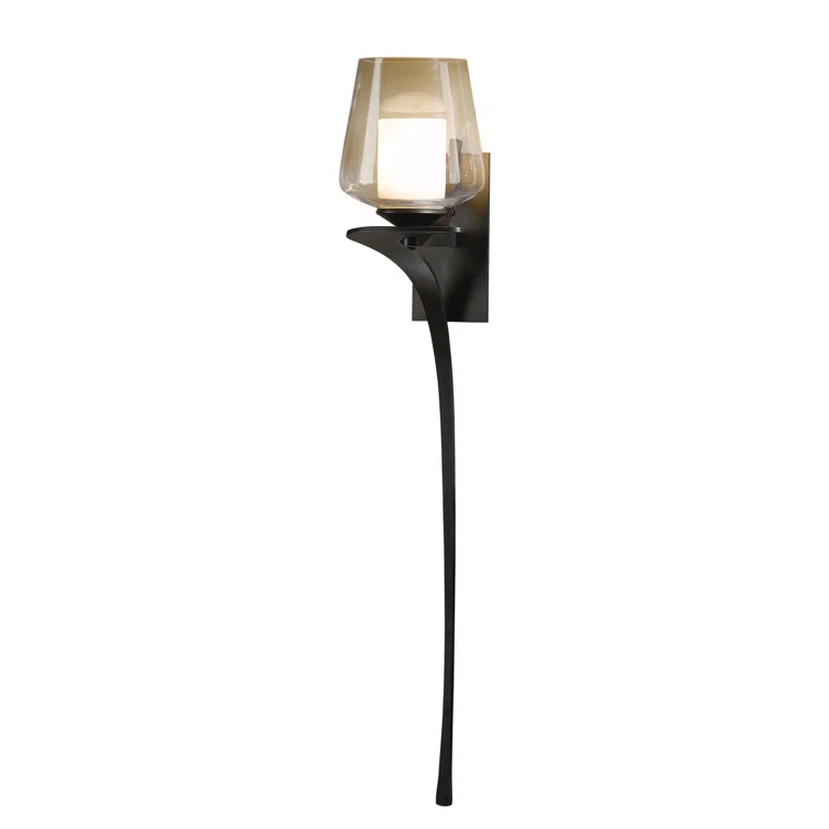 Antasia Dark Smoke 1-Light Sconce with Opal & Clear Glass