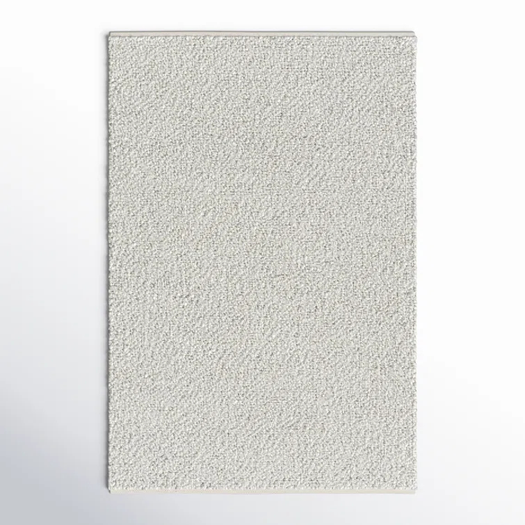 Handmade Ivory Wool and Synthetic 5' x 7' Rectangular Rug