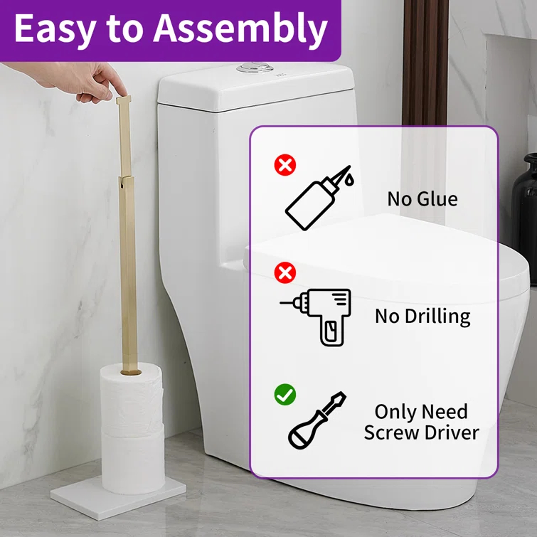 Free Standing Toilet Paper Holder with Weighted Base