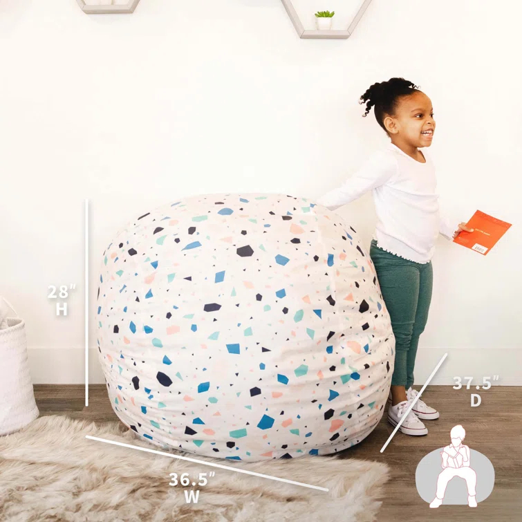 Big Joe Medium 3 Foot Foam Filled Bean Bag Chair with Soft Removeable Cover