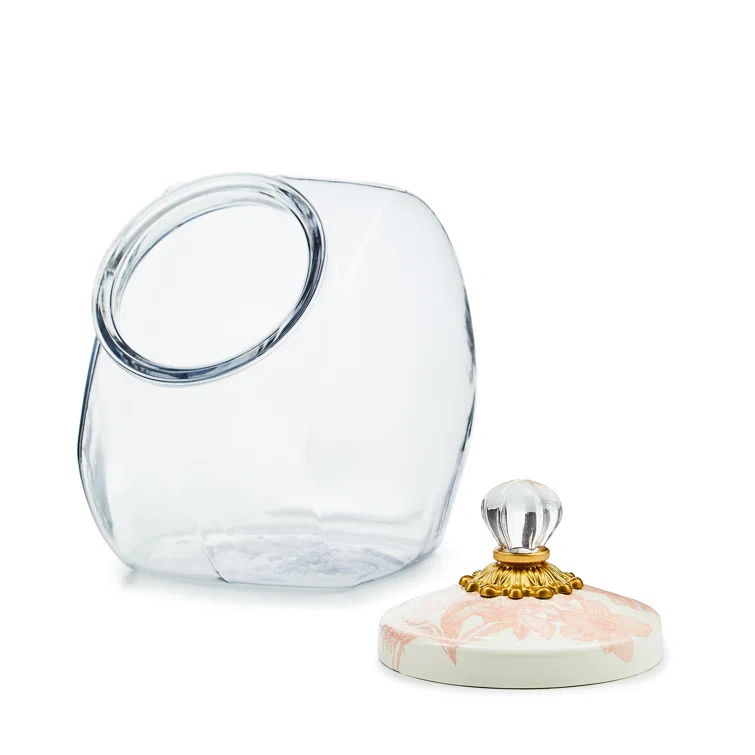 MacKenzie-Childs Cookie Jar With Rosy English Garden Lid