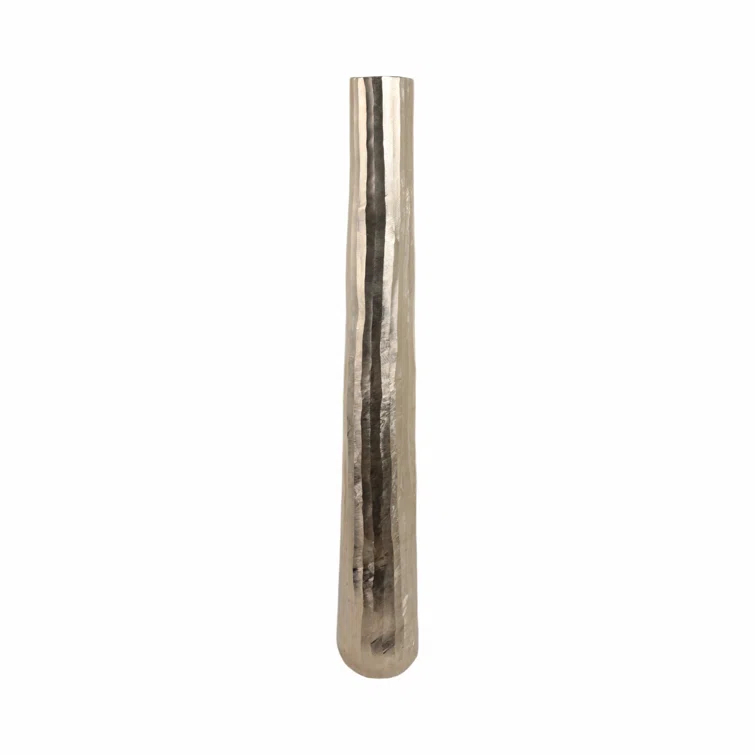 Sagebrook Home 58" Rounded Etched Metal Floor Vase, Silver | Perigold