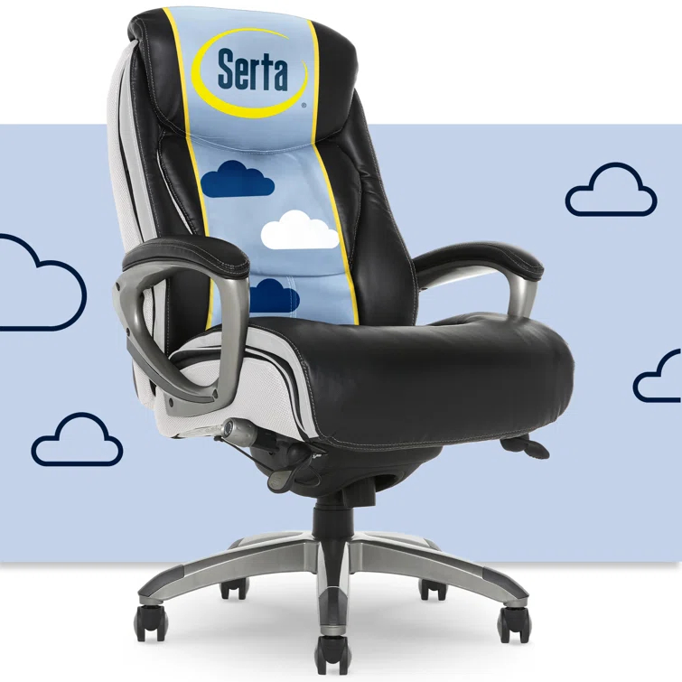 Serta Lautner Executive Office Chair, SmartLayers and ComfortCoils Technology, Adjustable Lumbar