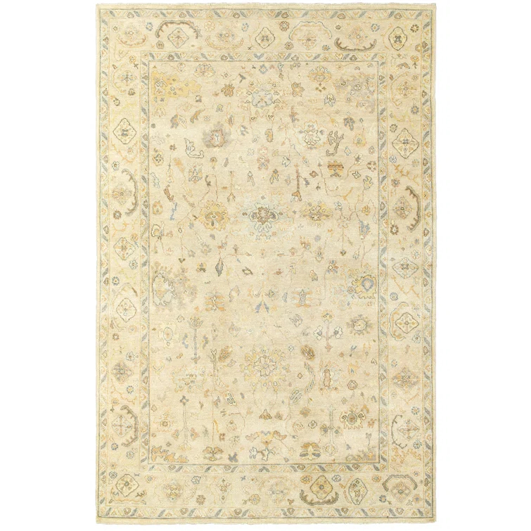 Stylehaven Presley Oriental Hand-Knotted Wool Beige/Gray Area Rug