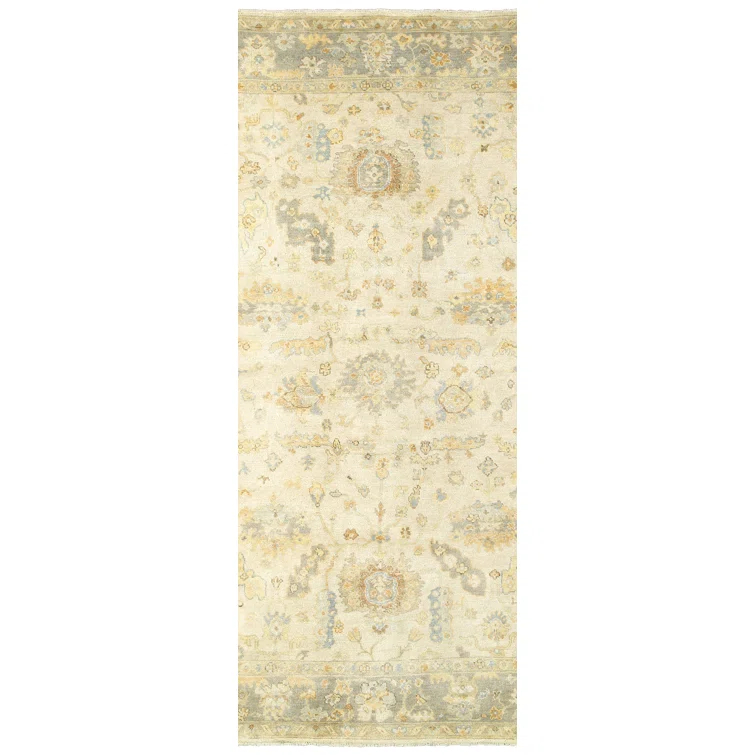 Palace Oriental Hand-Knotted Wool Beige/Gray Area Rug