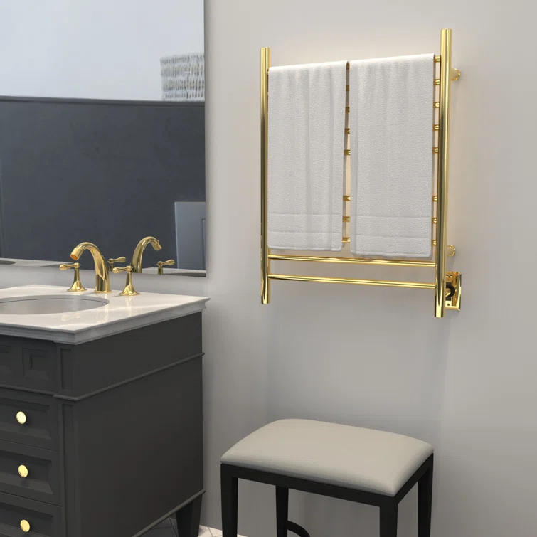 Wall Mount Electric Towel Warmer plug in or hardwired combo unit