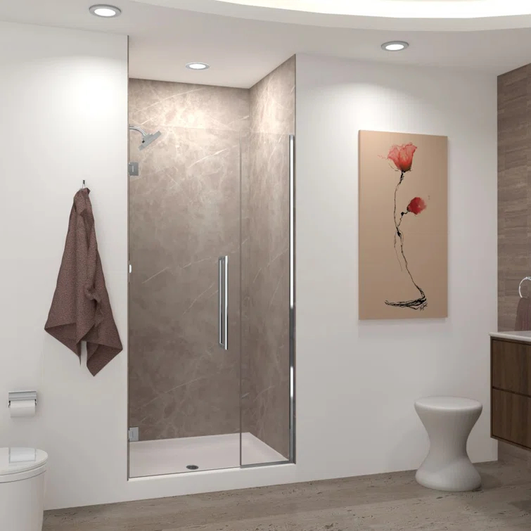 Transolid Elizabeth 38-in W x 76-in H Hinged Shower Door with Clear Glass