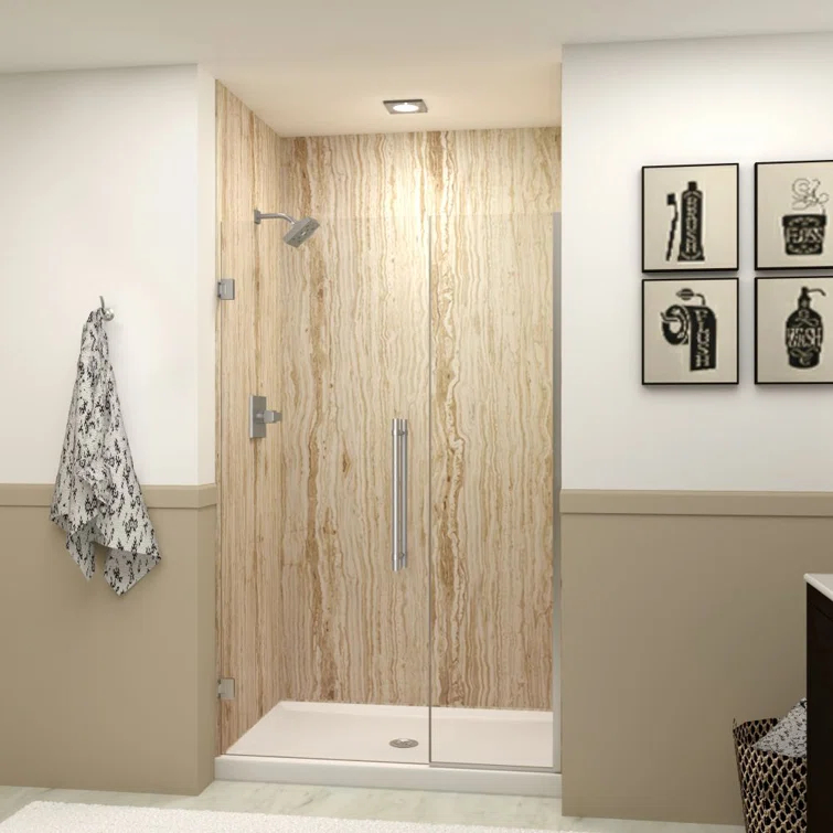 Transolid Elizabeth 46-in W x 76-in H Hinged Shower Door with Clear Glass
