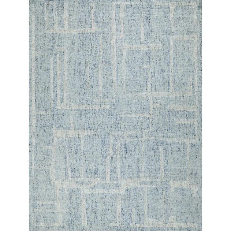 Breckenridge Handmade Hand Tufted New Zealand Wool Blue/Ivory Area Rug