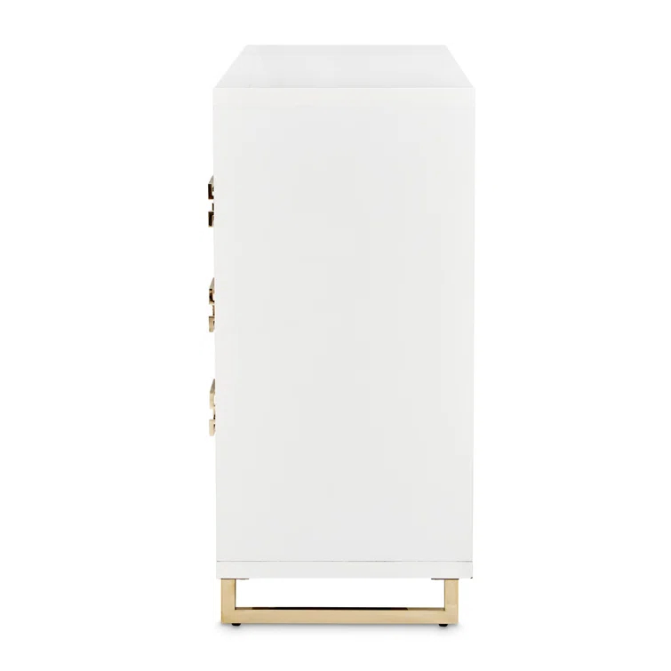 Palm Gate Dresser With Mirror - Cloud White