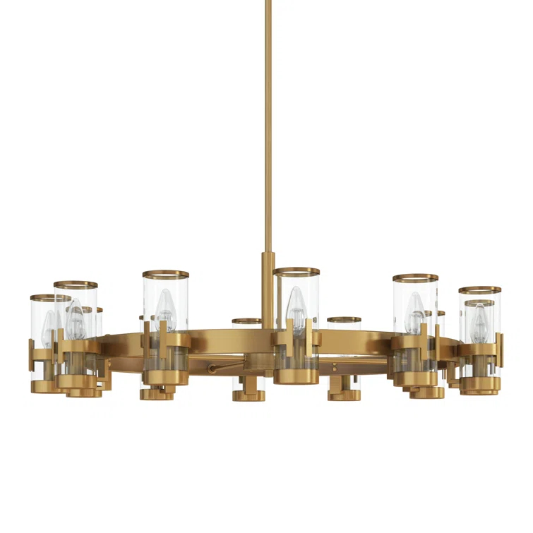 Kameliya 12 - Light Dimmable Wagon Wheel Chandelier