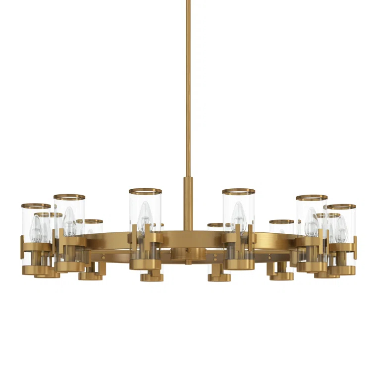 Kameliya 12 - Light Dimmable Wagon Wheel Chandelier