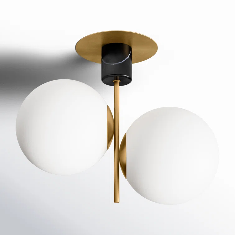 Drake 2 Light Glass Semi Flush Mount