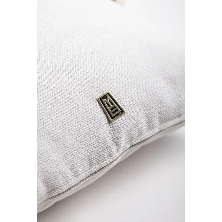 Ivory Velvet Square Embroidered Throw Pillow Set with Blue Floral Design