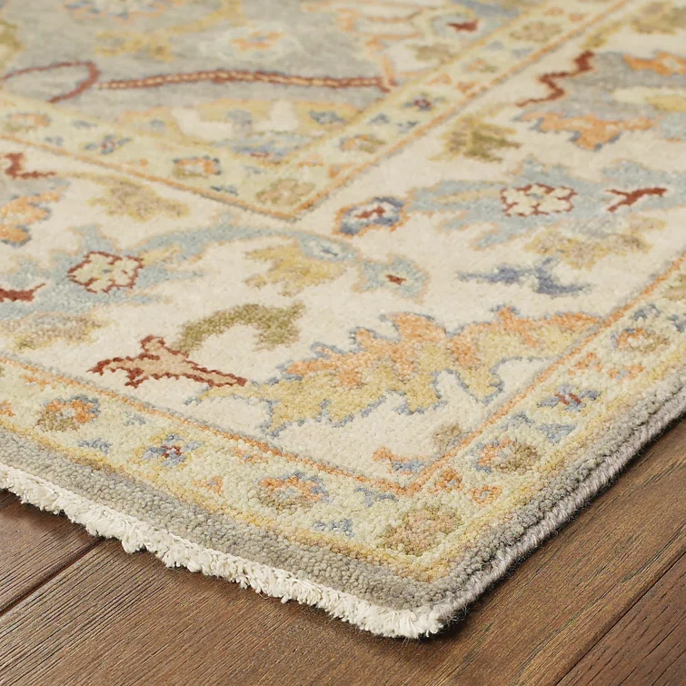 Gray Hand-knotted Wool Rectangular 8' x 10' Area Rug