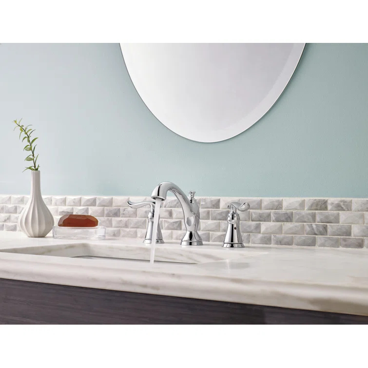 Linden Widespread Bathroom Faucet 3 Hole, 2-handle Bathroom Sink Faucet with Drain Assembly