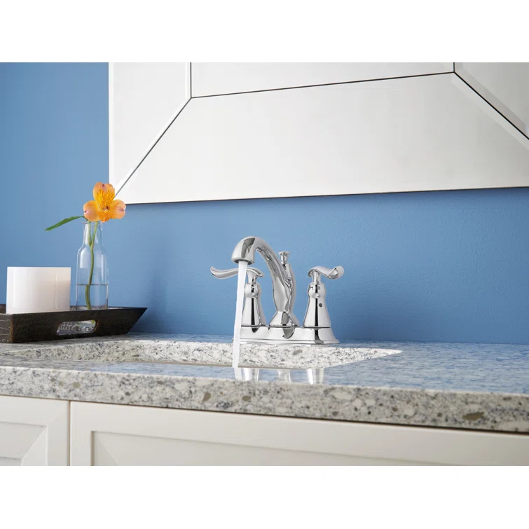 Linden Centerset Bathroom Faucet with Drain Assembly, 2-handle Bathroom Sink Faucet