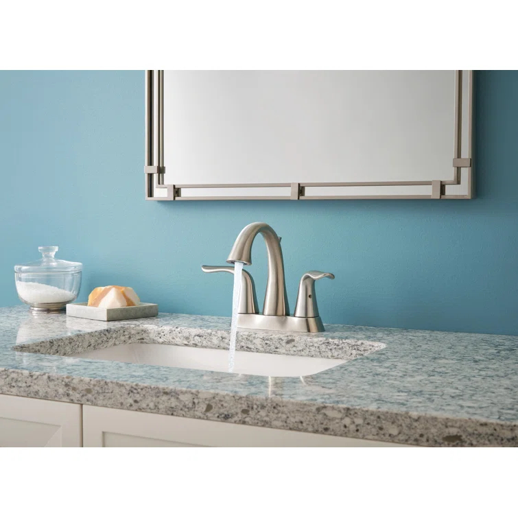 Lahara Centerset Bathroom Faucet with Drain Assembly, 2-handle Bathroom Sink Faucet