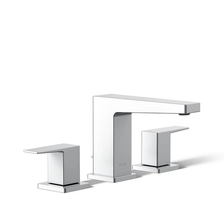 Kohler Honesty Widespread Bathroom Faucet with Pop-Up Drain Assembly, 3-Hole 2-Handle Bathroom Sink Faucet, 1.2 gpm