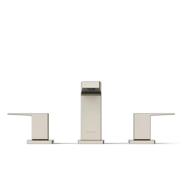 Kohler Honesty Widespread Bathroom Faucet with Pop-Up Drain Assembly, 3-Hole 2-Handle Bathroom Sink Faucet, 1.2 gpm