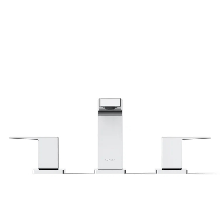 Kohler Honesty Widespread Bathroom Faucet with Pop-Up Drain Assembly, 3-Hole 2-Handle Bathroom Sink Faucet, 1.2 gpm