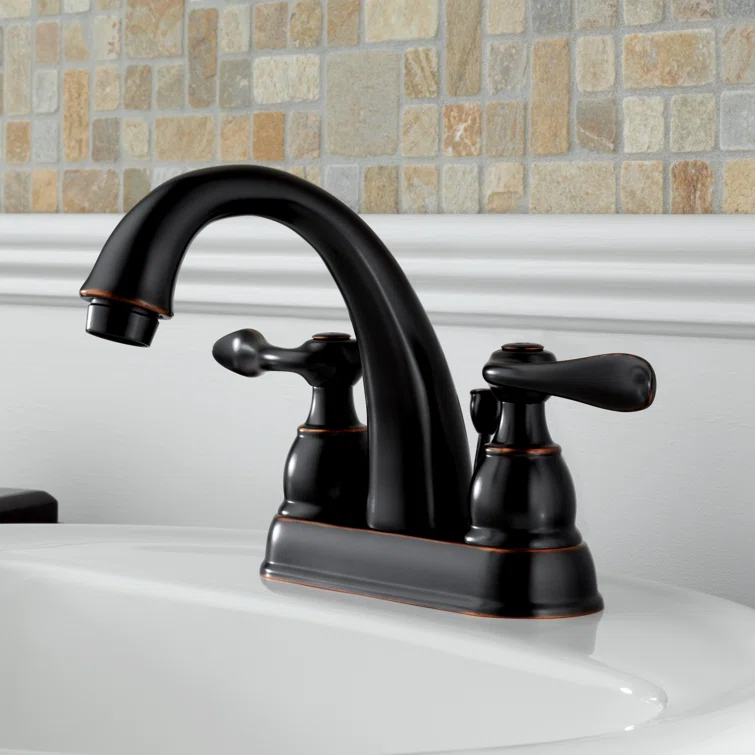 Windemere Centerset Bathroom Faucet with Drain Assembly, 2-handle Bathroom Sink Faucet