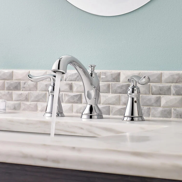 Linden Widespread Bathroom Faucet 3 Hole, 2-handle Bathroom Sink Faucet with Drain Assembly