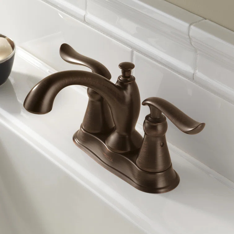 Linden Centerset Bathroom Faucet with Drain Assembly, 2-handle Bathroom Sink Faucet