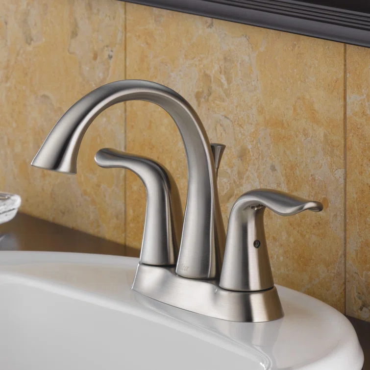 Lahara Centerset Bathroom Faucet with Drain Assembly, 2-handle Bathroom Sink Faucet