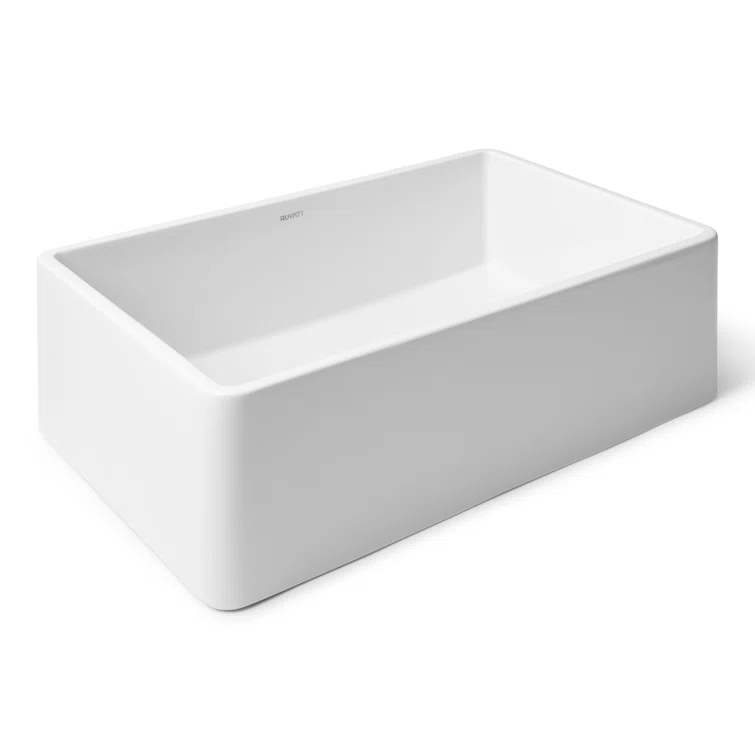Ruvati 33 inch Fireclay Farmhouse Apron-Front Kitchen Sink Reversible