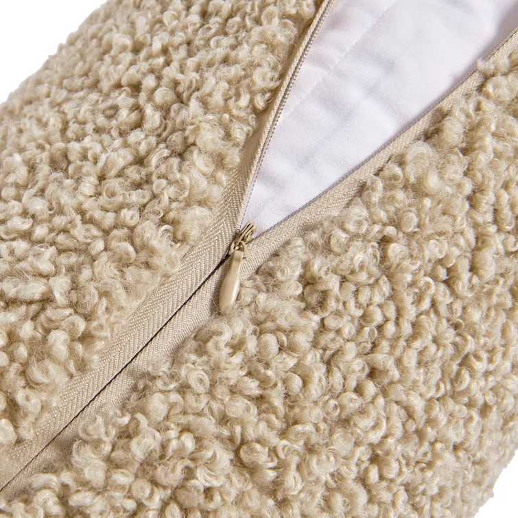Teddy Soft Plush Textured Boucle Cozy Fluffy Classic Chic Modern Rustic Decorative Pillow