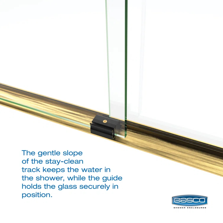 Arelo 56" - 60" W x 72" H Semi-Frameless Shower Door